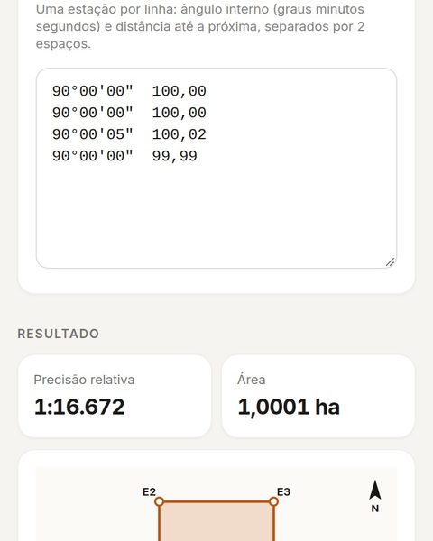 Tela da ferramenta Poligonal fechada